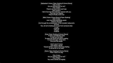 letra city of stars.